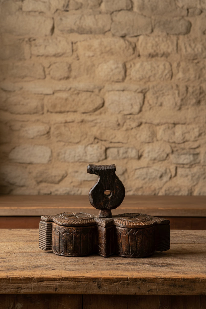 Old Carved Spice Box 