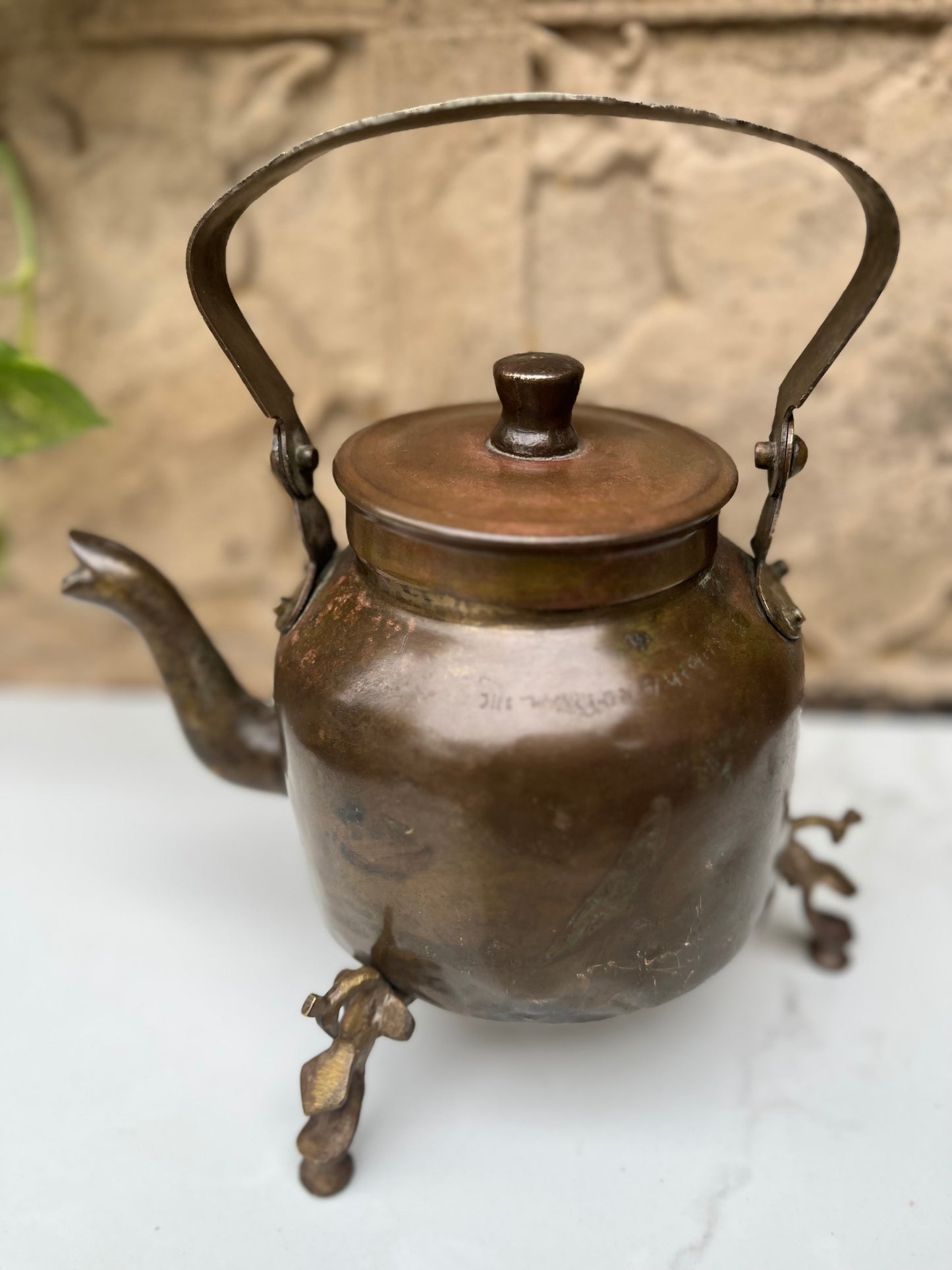 Old Brass Tea Cattle/ Pot