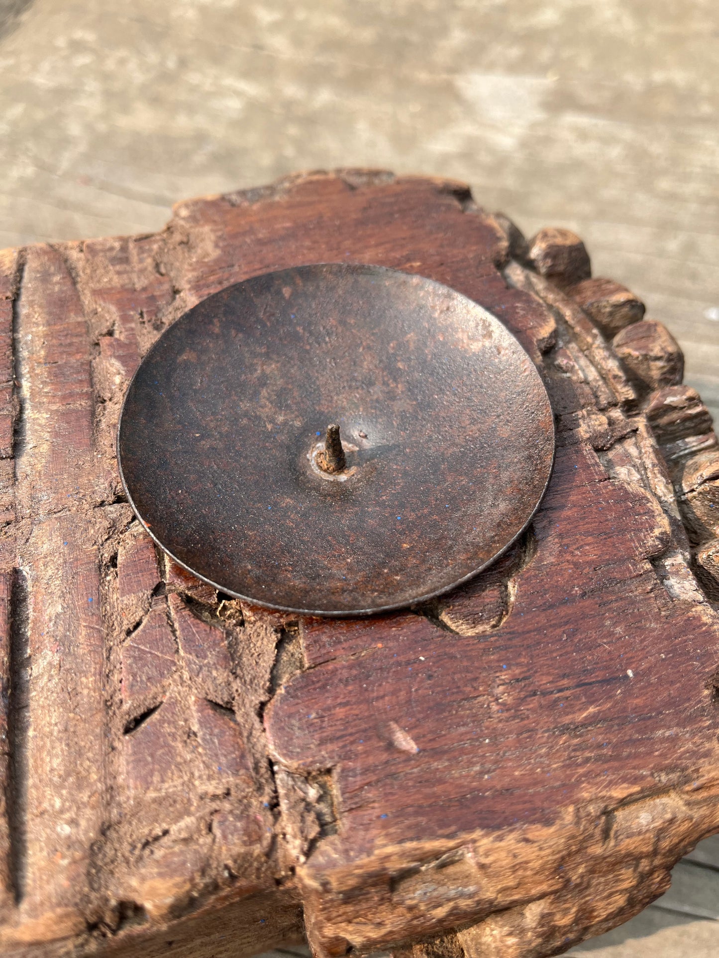 Old wood Candle Holder