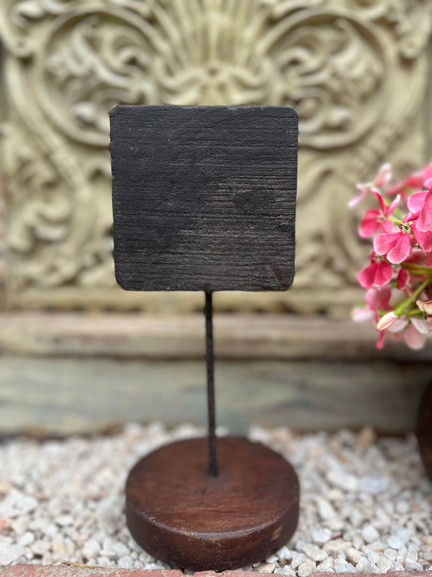 Wood Old Block Print Stand