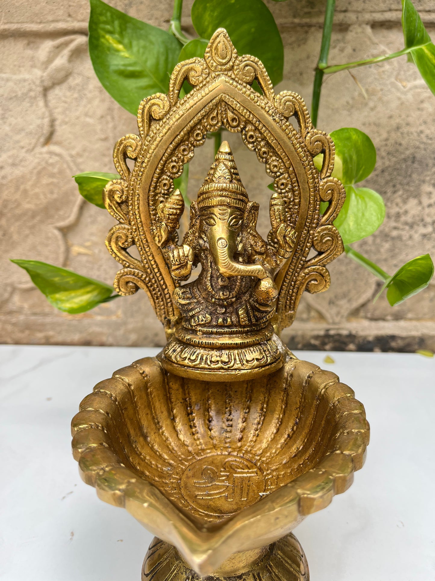 Brass Hand Crafted Ganesha Deepam