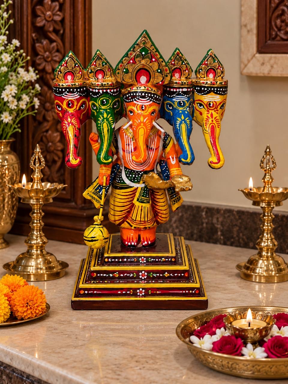 Painted Ganesha Panchmukhi