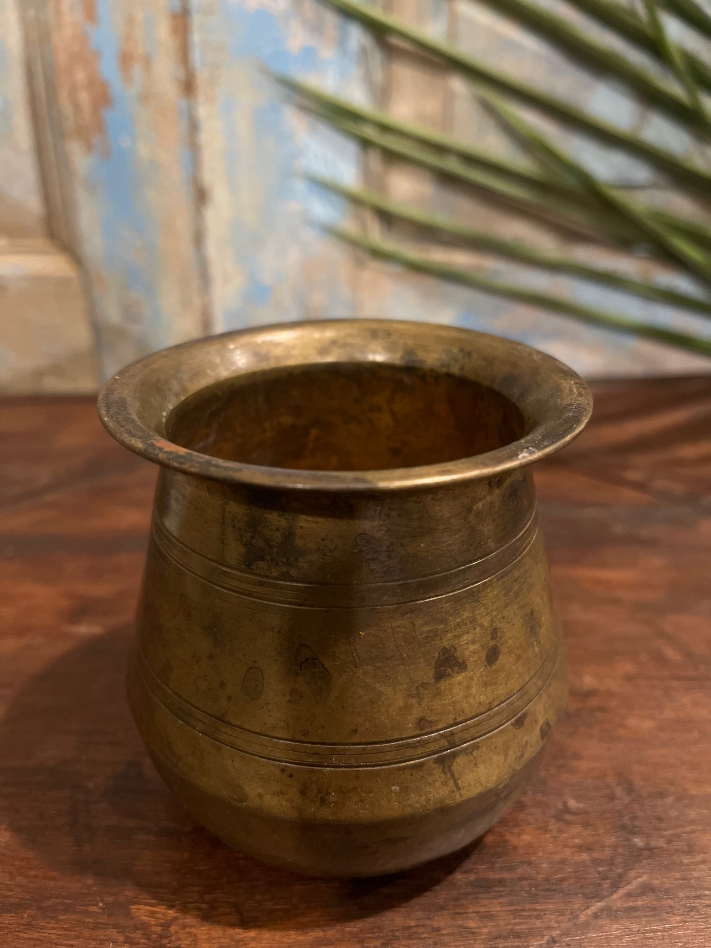 Vintage Brass Flower Pot