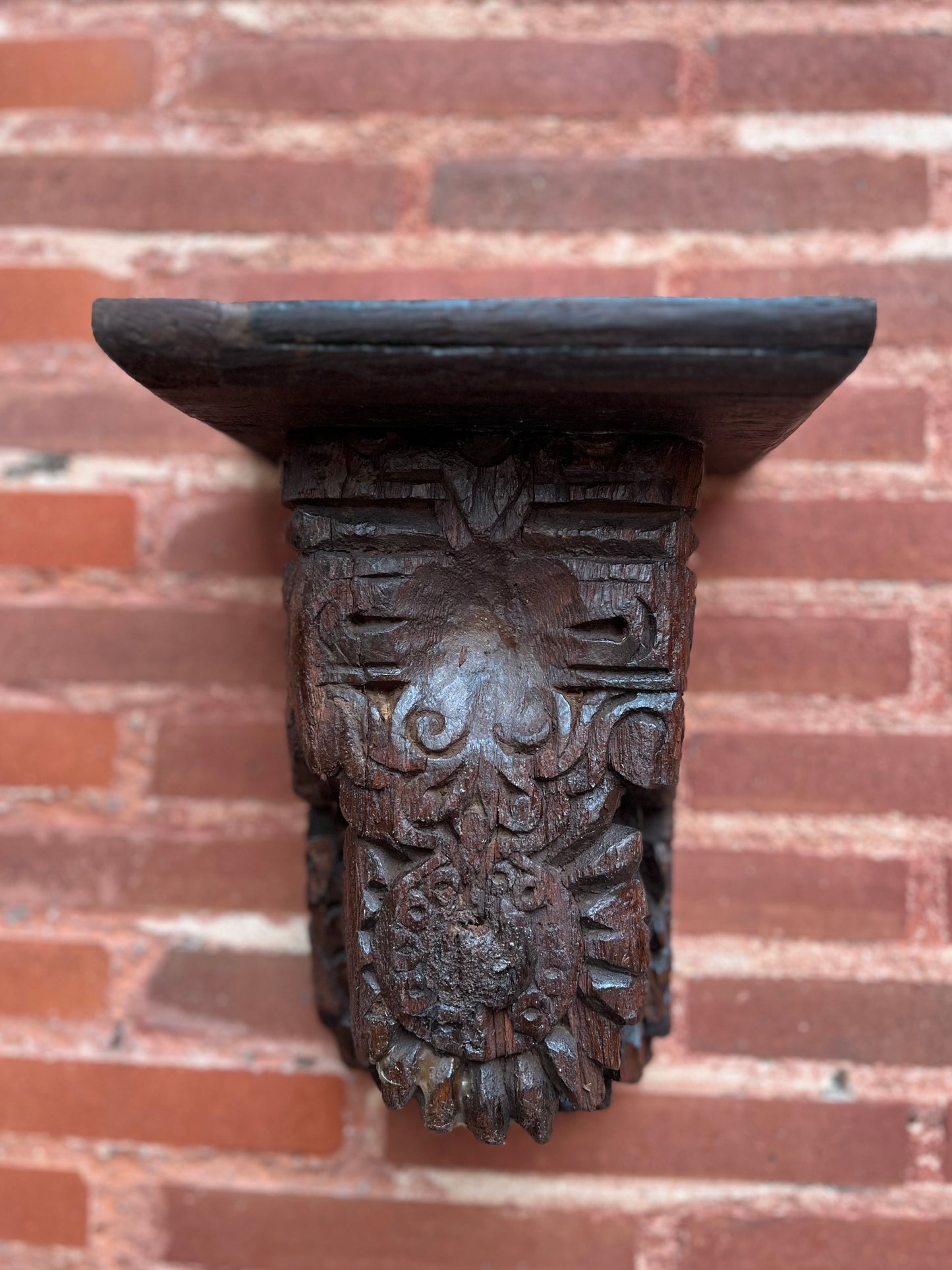 Wooden Hand-Carved Wall Bracket