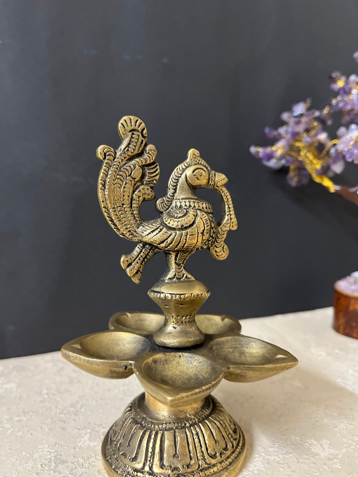 Brass Peacock Diya