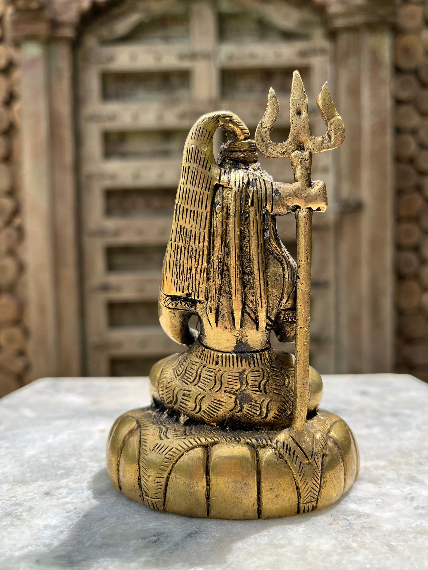 Brass Divine Shiva Sitting With Trishool