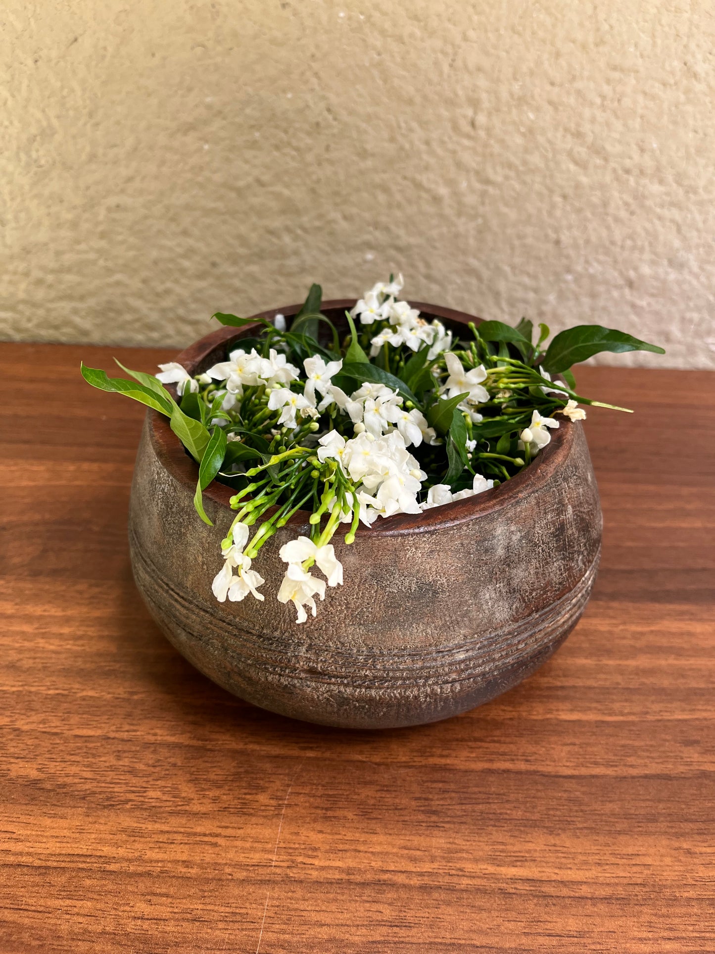 Old Wooden Decorative Pot