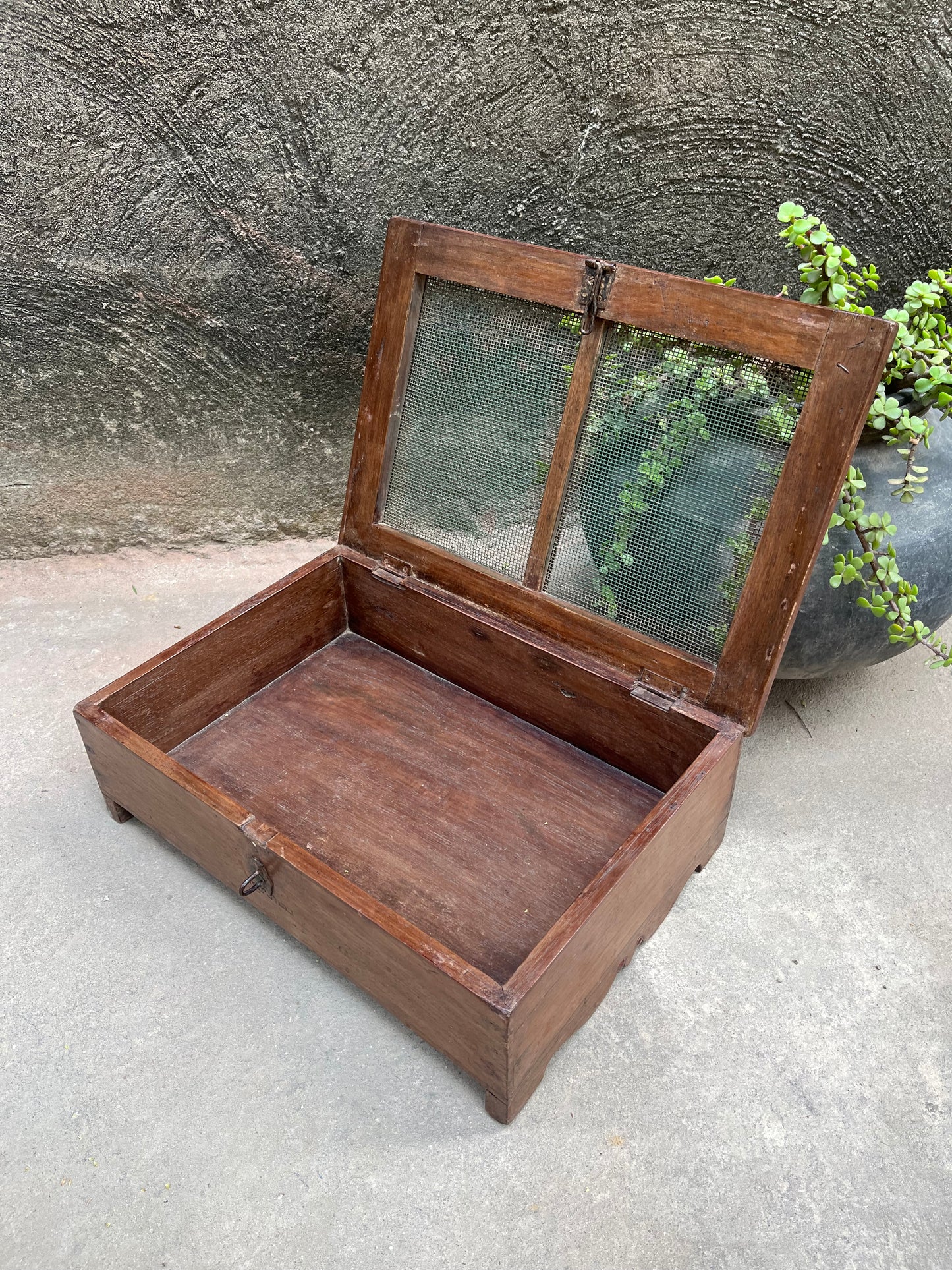 Teak Wood Vintage Jali Storage Box
