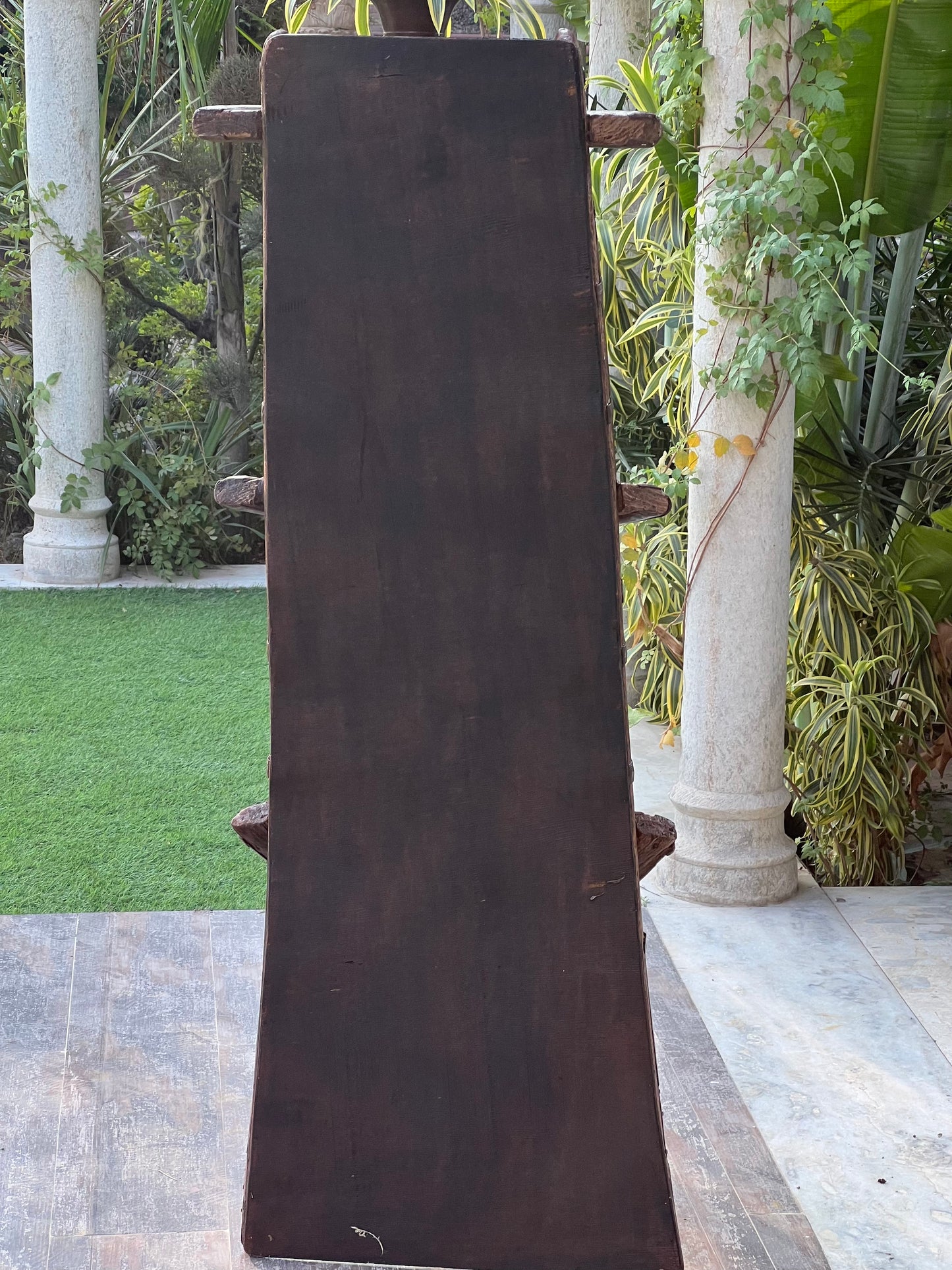 Vintage Camel Seat Wood Standing Plant Shelf