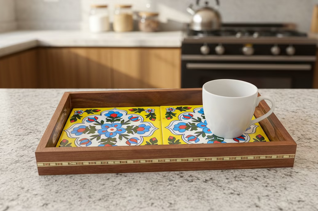 Wooden Tile Tray