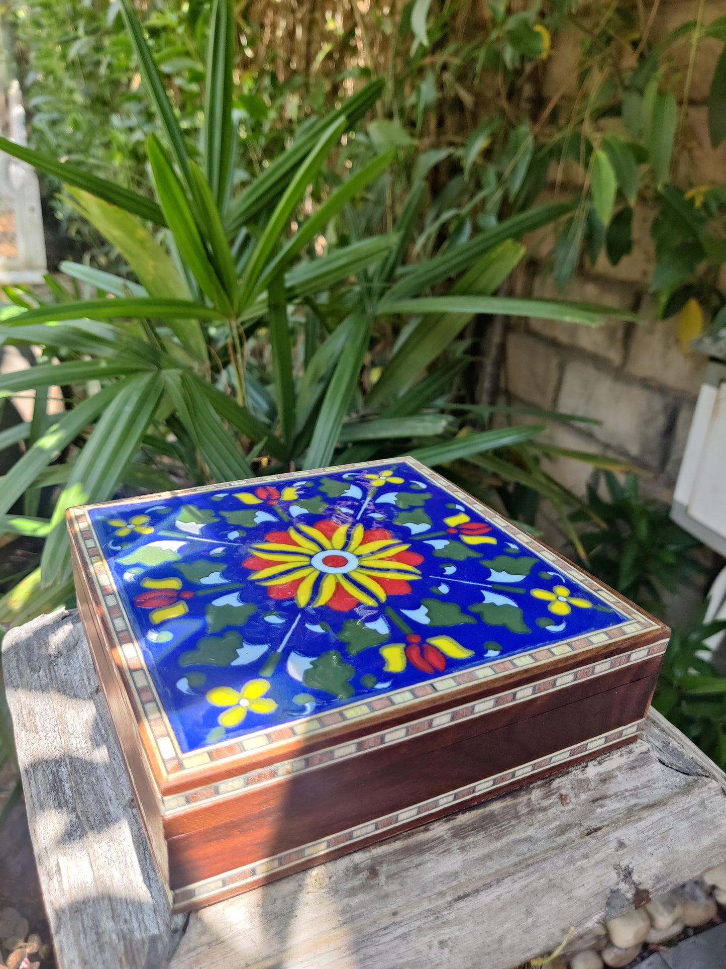 Wooden tile box
