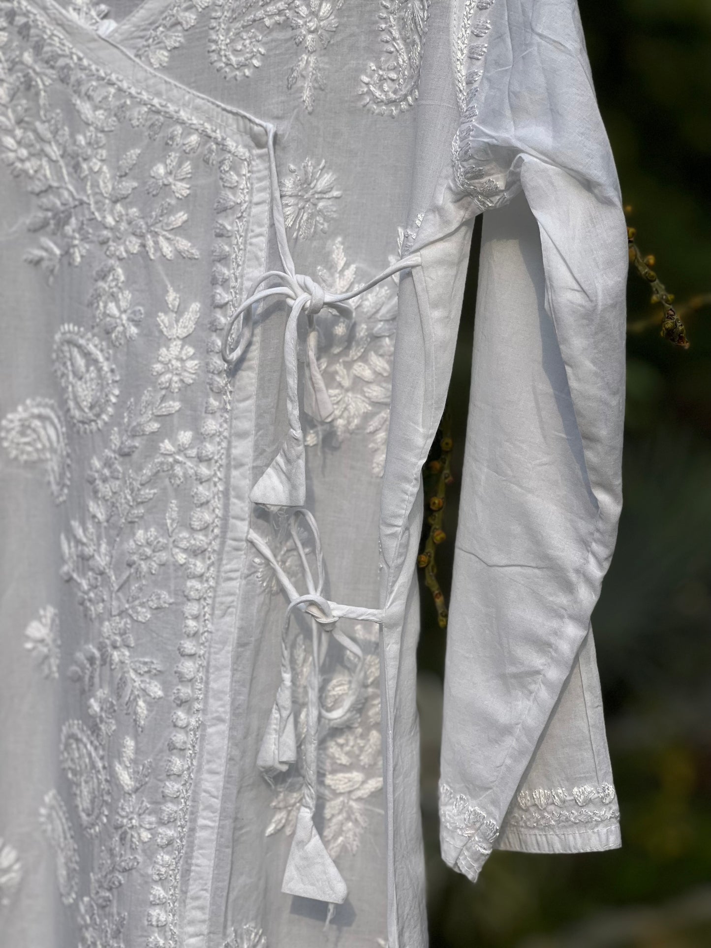 Chikankari Angrakha Kurti