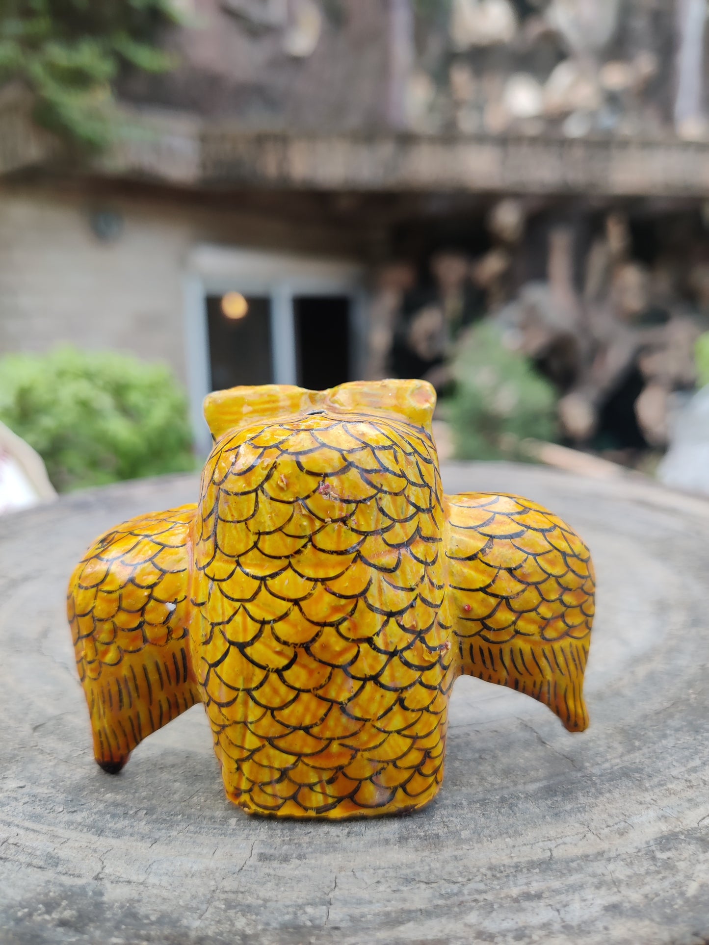 Wooden Owl Incense Holder
