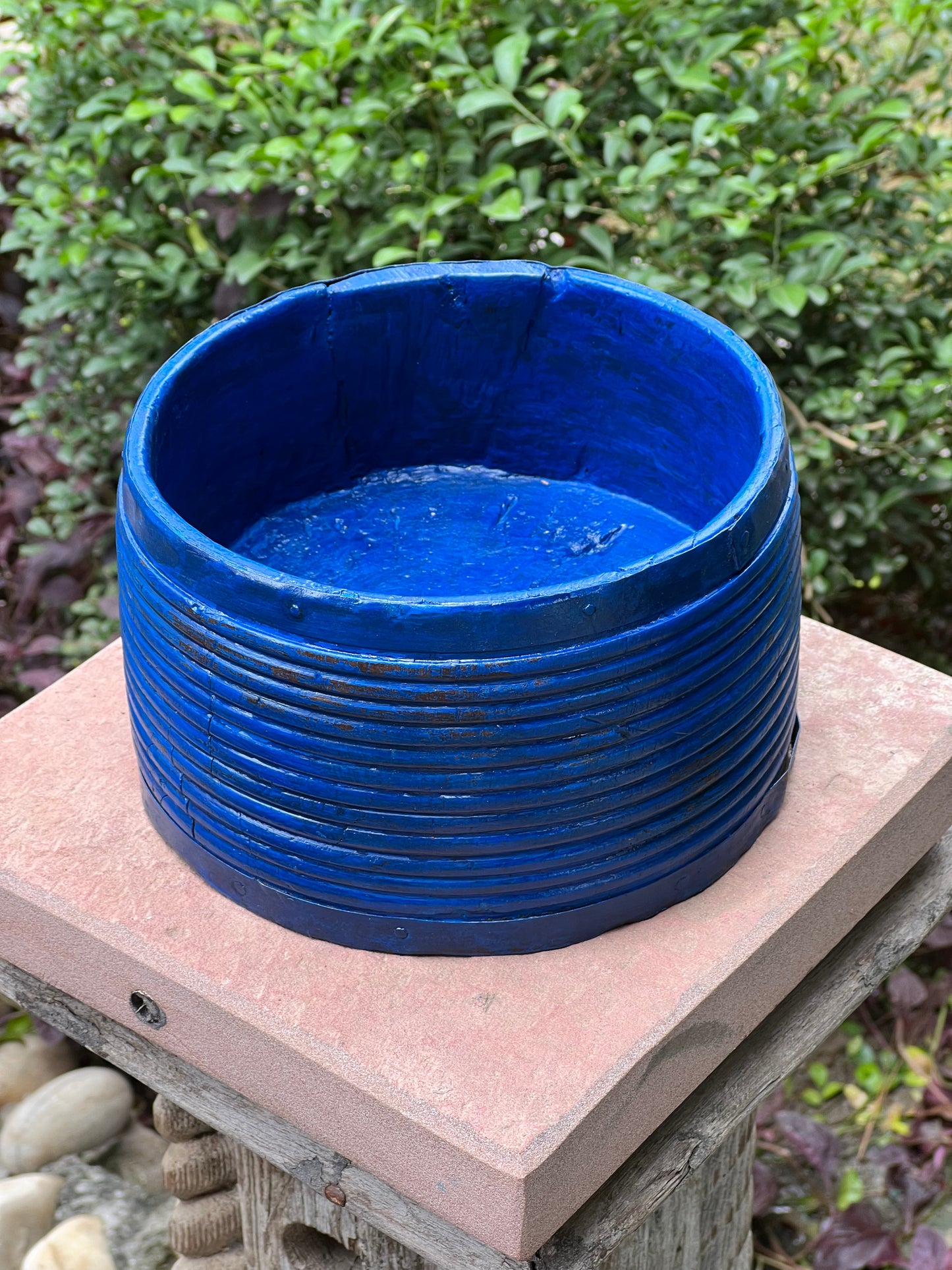 Vintage Blue Flower Planter