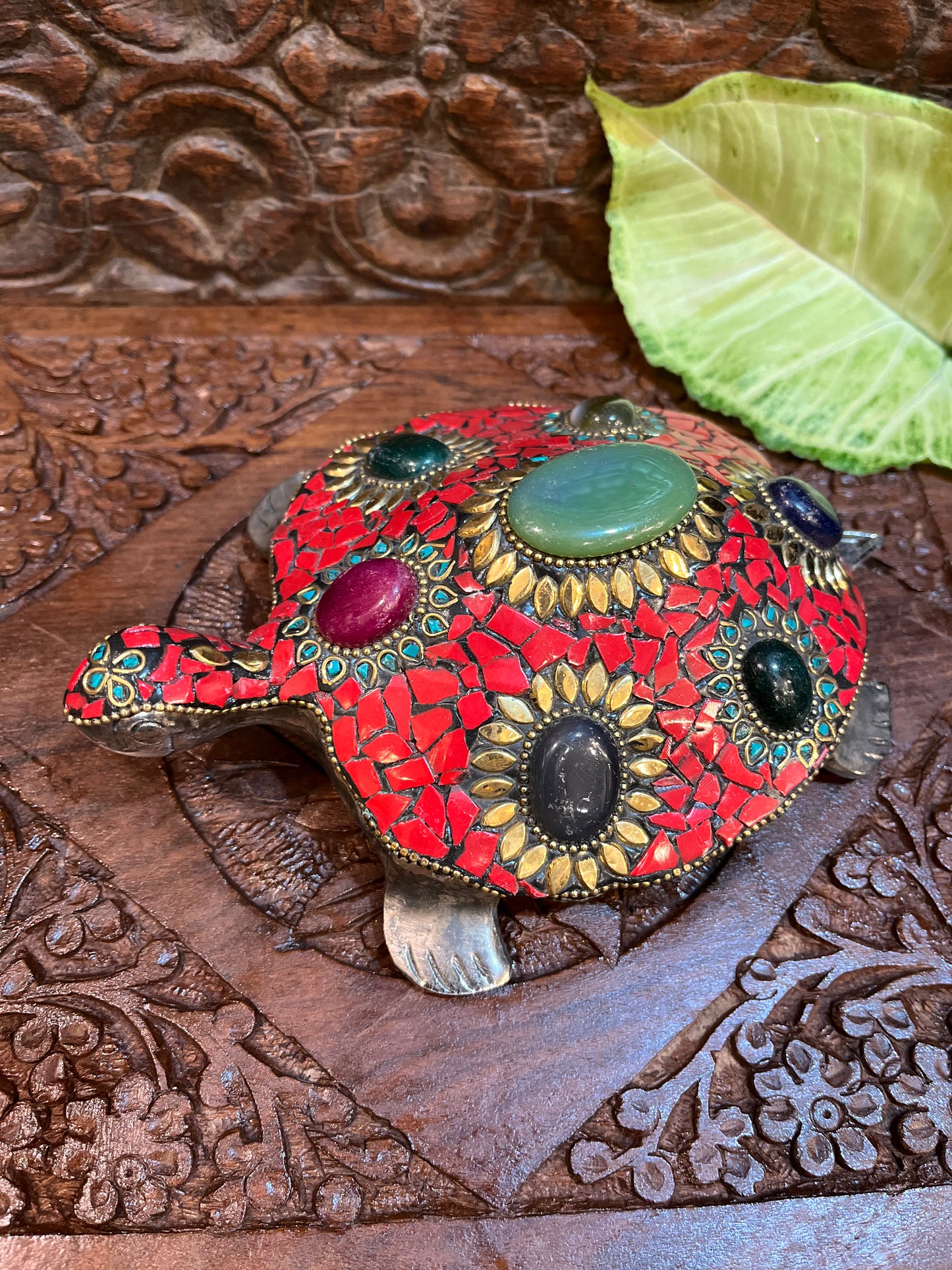 Metal Tortoise with Stone Work