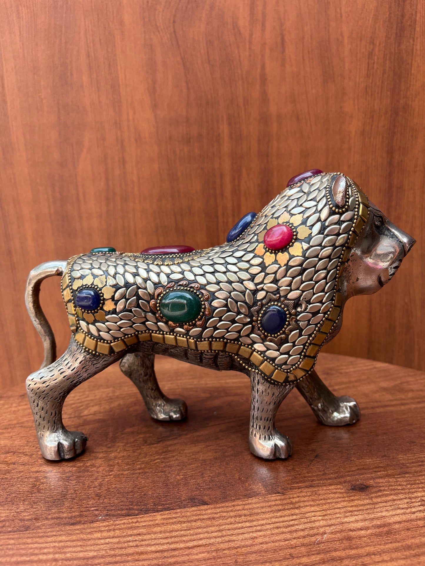 German Silver Stone Design Lion