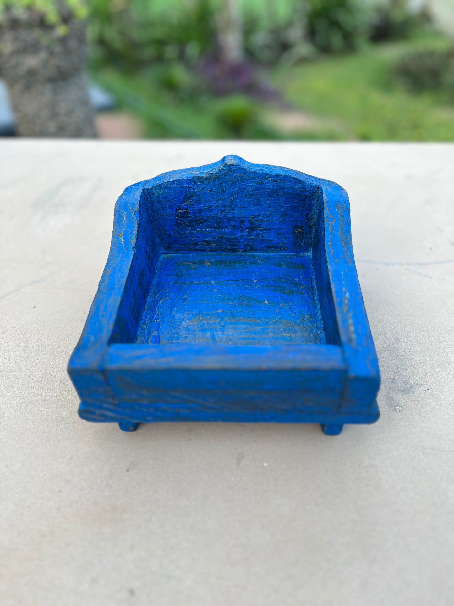 Wooden Blue Planter