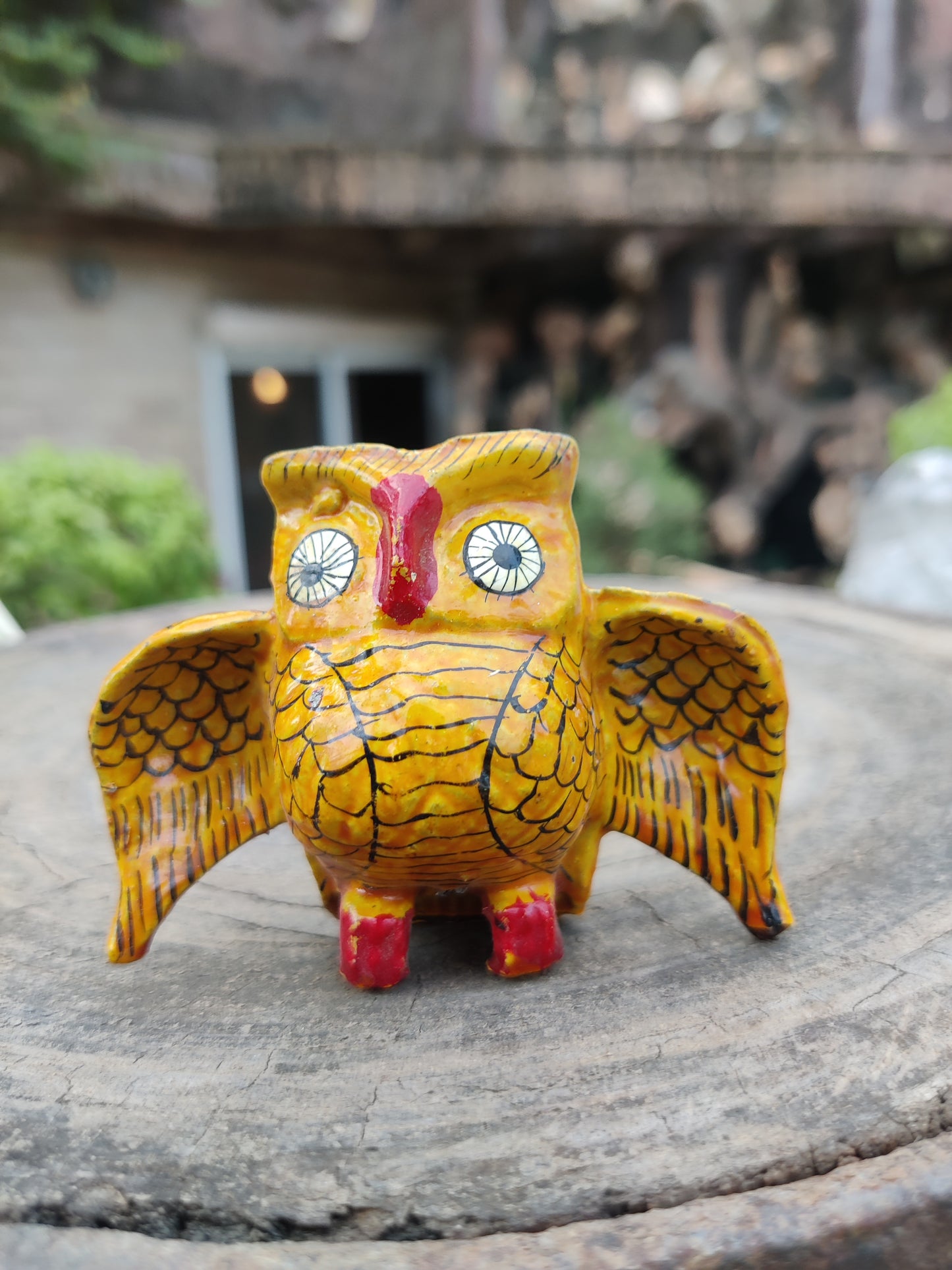 Wooden Owl Incense Holder