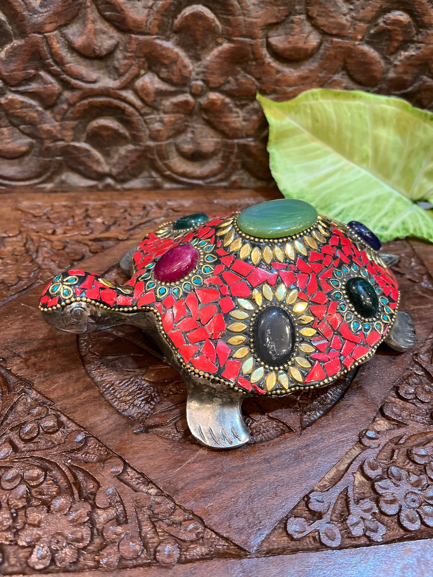 Metal Tortoise with Stone Work