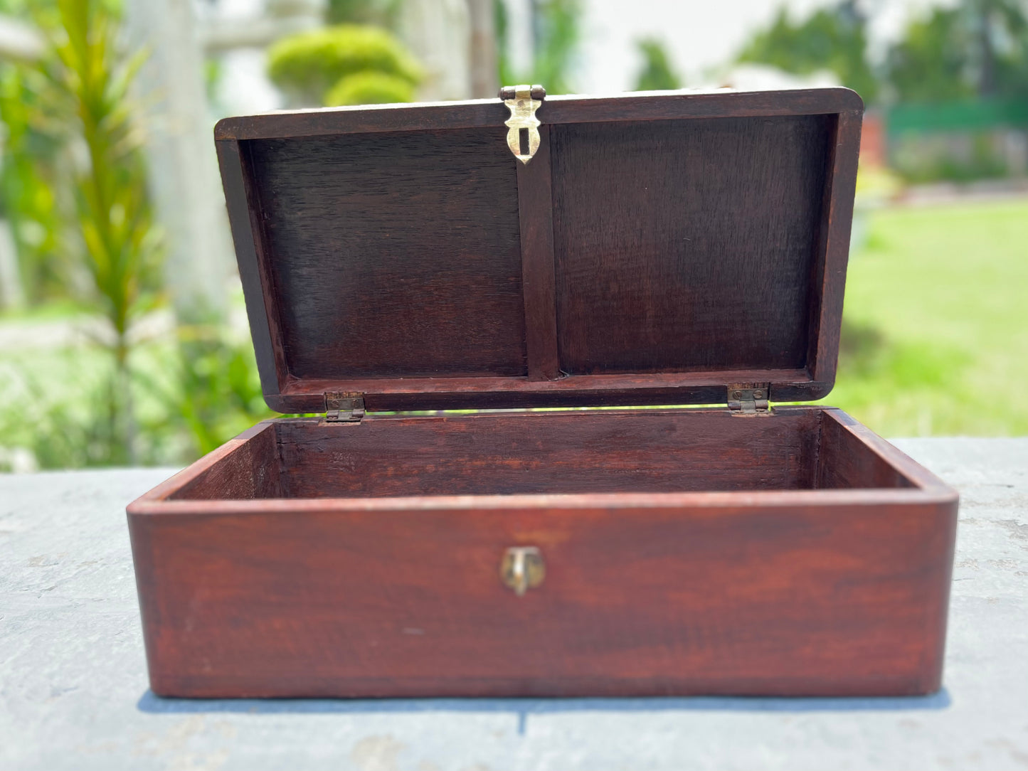 Handcrafted Wood Brass Box