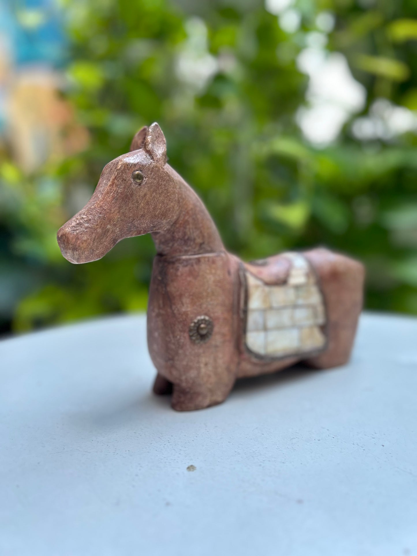 Wooden Sitting Decor Horse