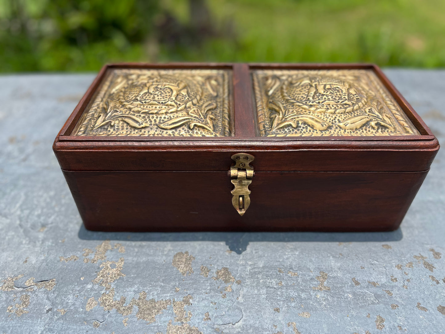 Handcrafted Wood Brass Box