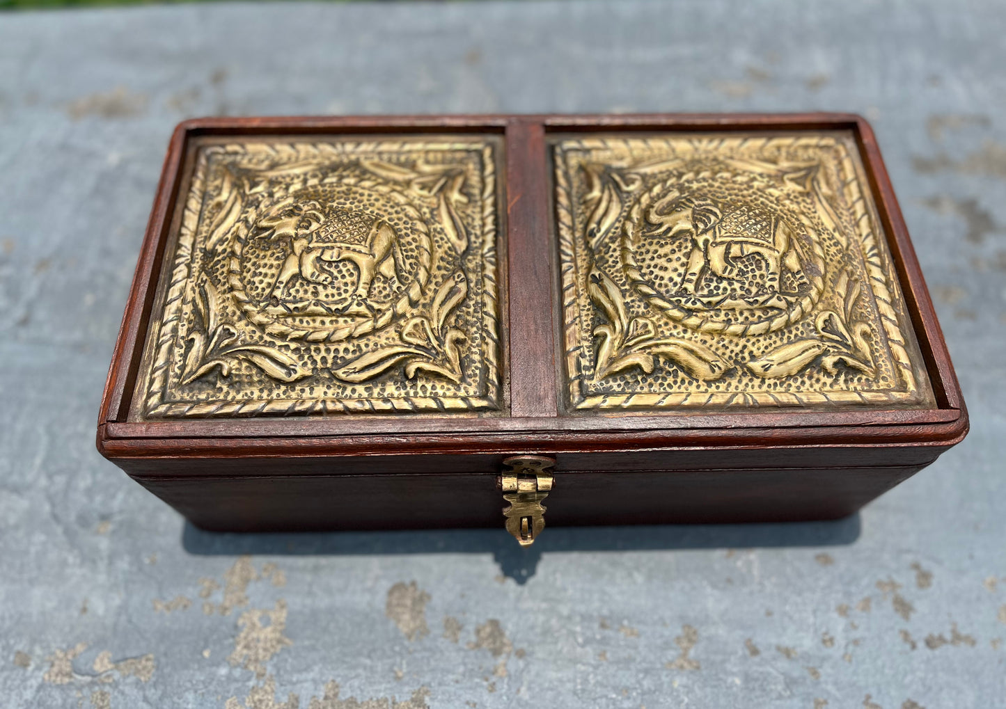 Handcrafted Wood Brass Box