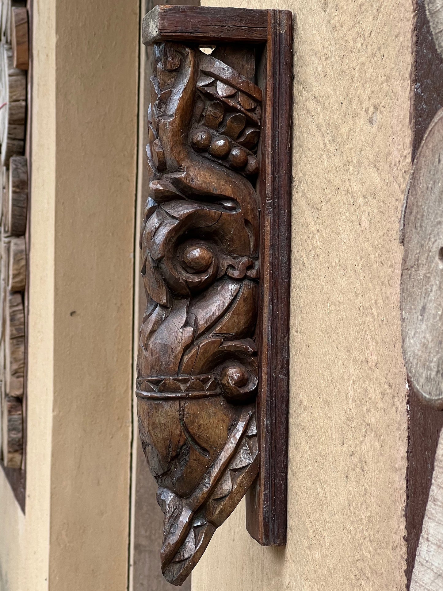 Wooden Hand-Carved Wall Bracket