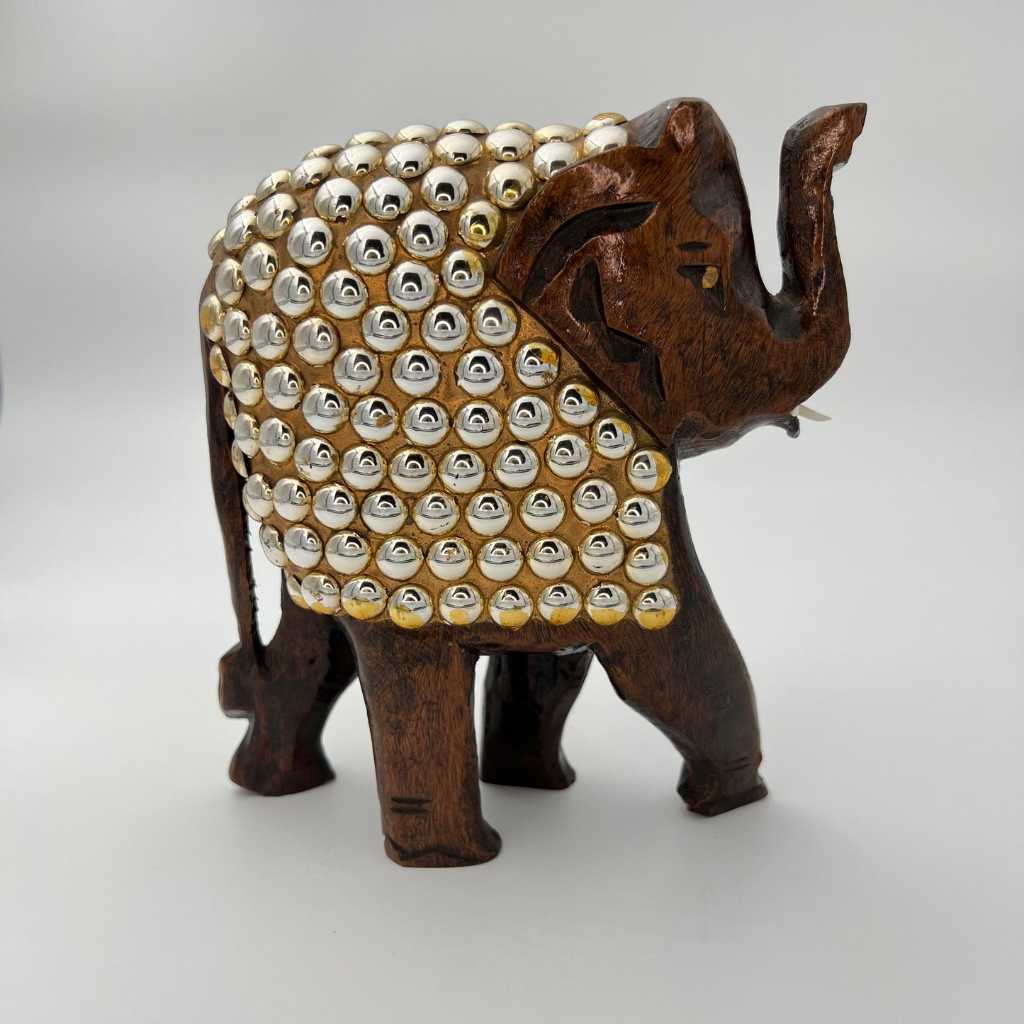 Image of Wooden Elephant with Gold Beads Work. The Source India is an Indian Handicraft, Home Decor, Furnishing and Textiles Store. Our Mission is to allow the enhancement of India's Culture