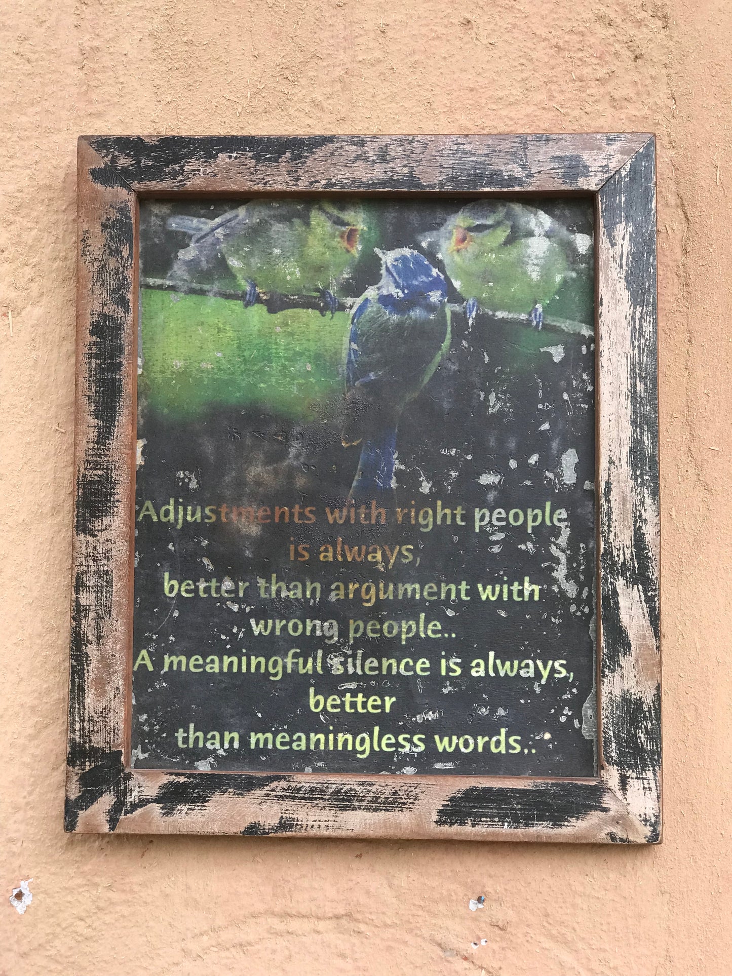 Image of Elegant Bird Thought poster with antique finish and vintage style from the source india. The Source India is an Indian Handicraft, Home Decor, Furnishing and Textiles Store. Based out of Hauz Khas Village New Delhi, each piece is carefully procured to allow the enhancement of India's Culture.