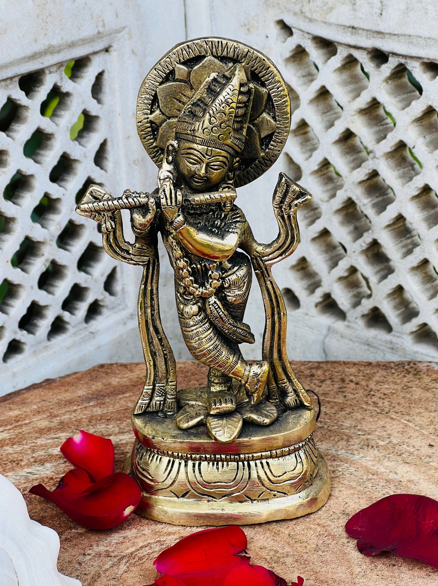 Brass Lord Divine Standing Krishna