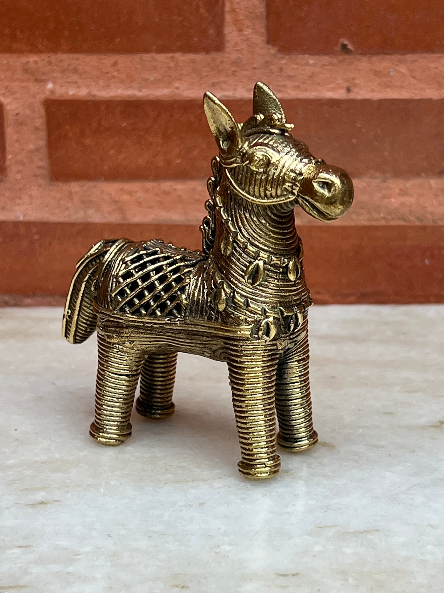 Brass Horse Jali Dhokra Art