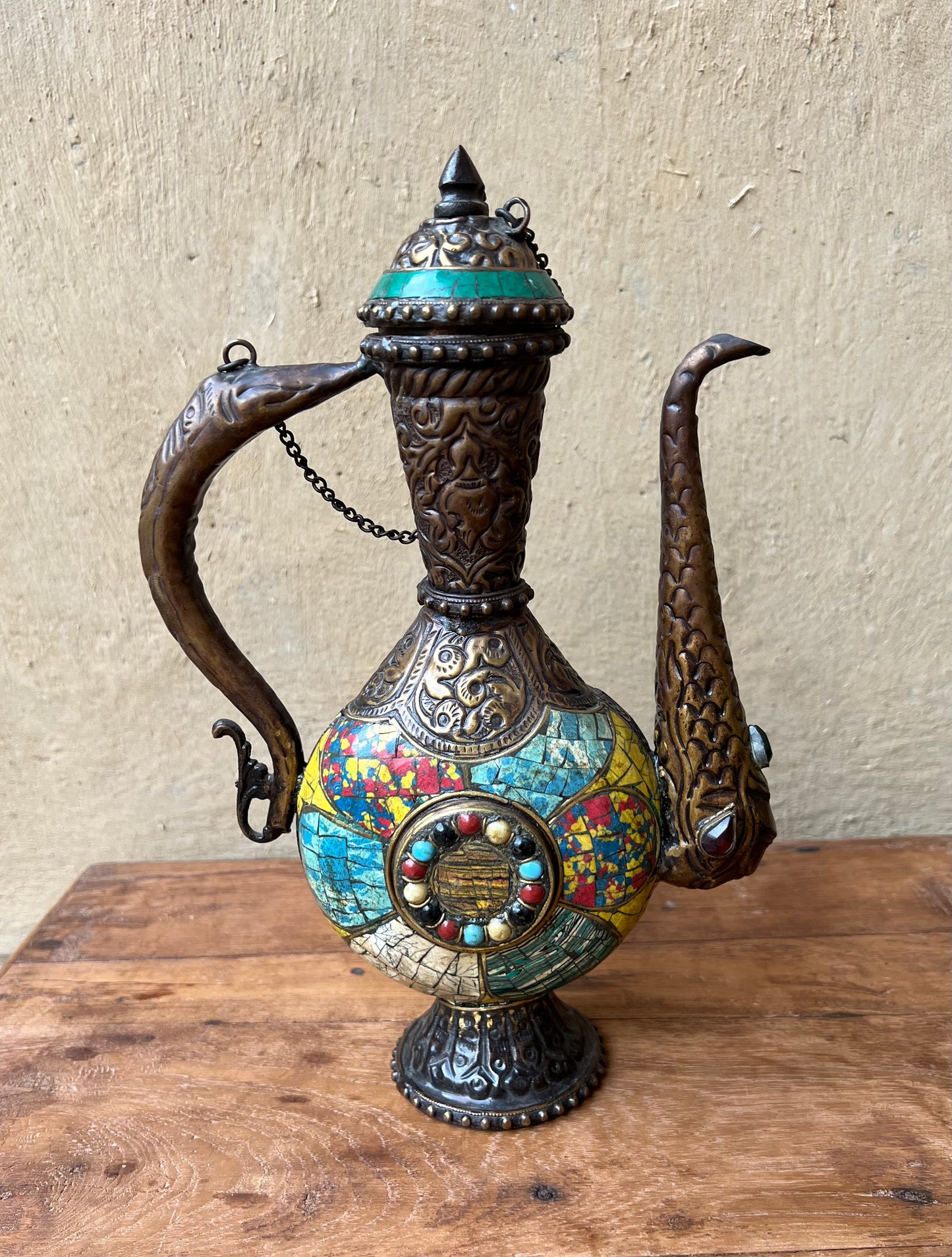 Turquoise Metal Royal Surahi