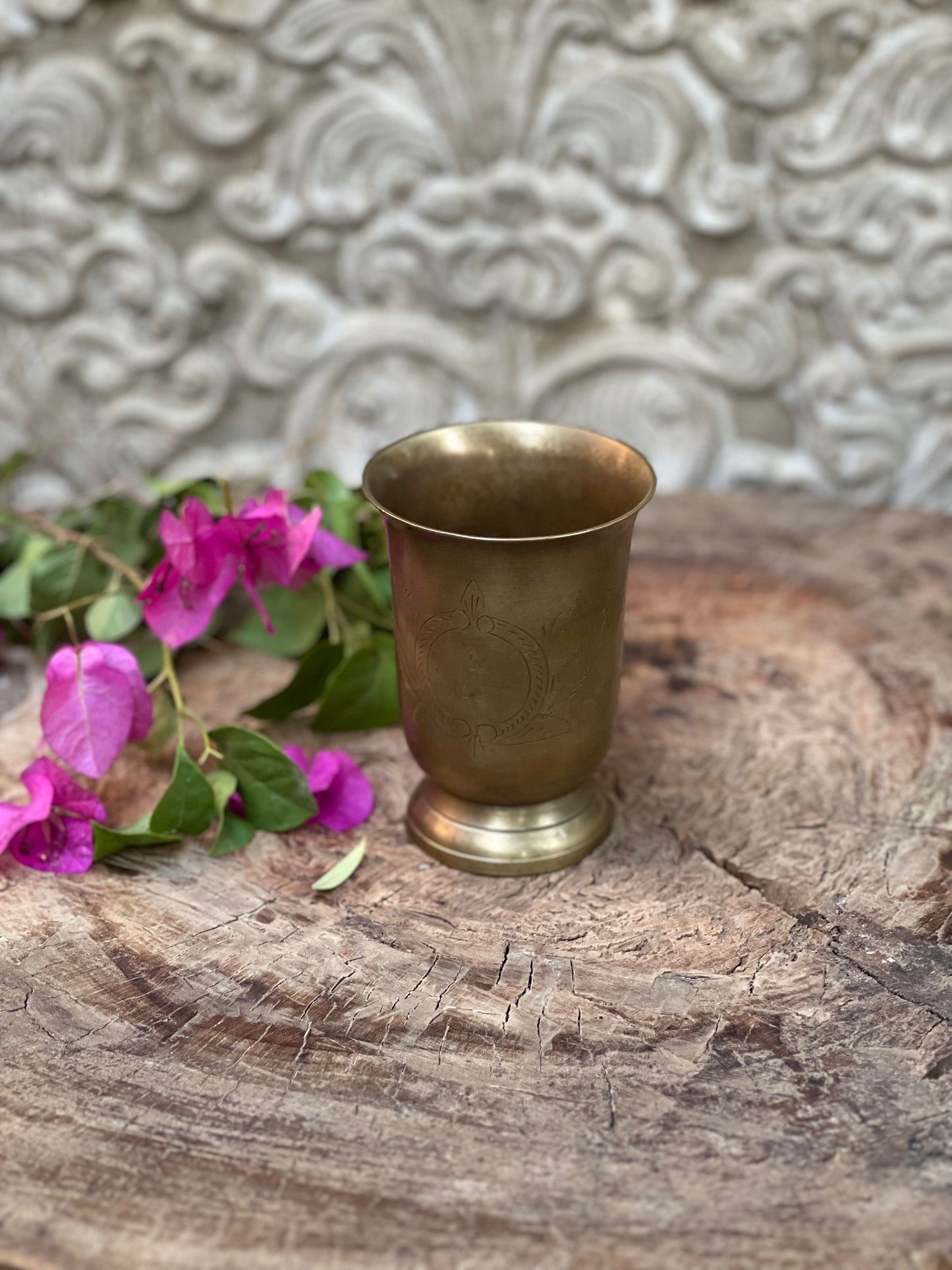 Vintage Brass Lassi Glass