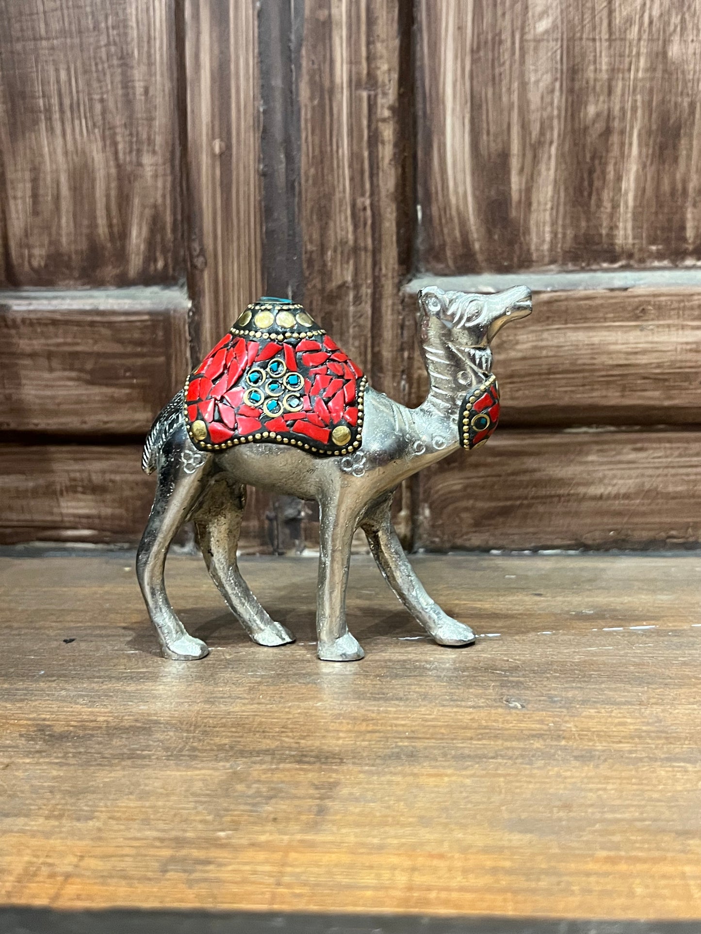 Image of Metal Camel with Stone Work The Source India is an Indian Handicraft, Home Decor, Furnishing and Textiles Store. Our Mission is to allow the enhancement of India's Culture