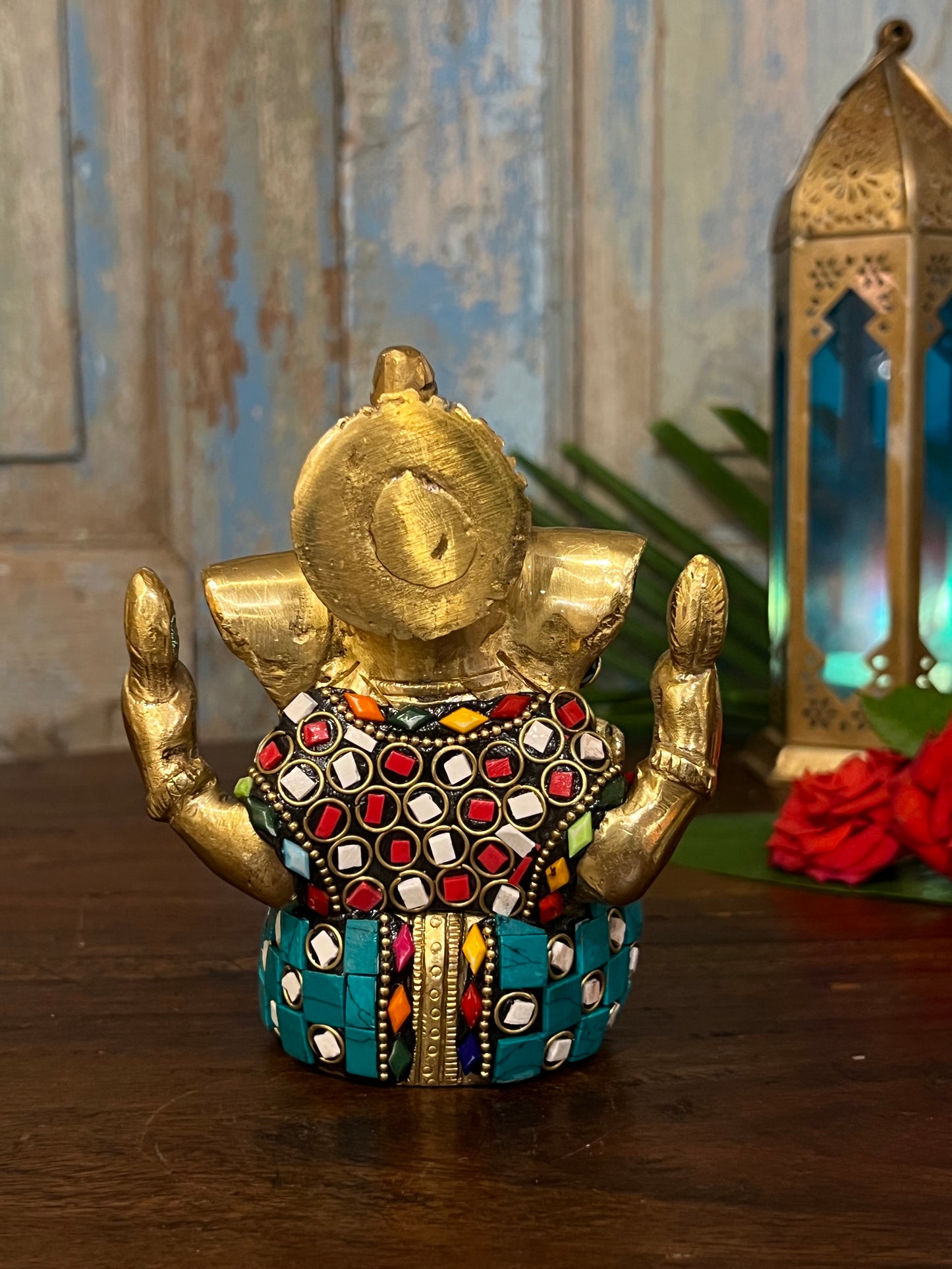 Brass Divine Ganesh Stone Work