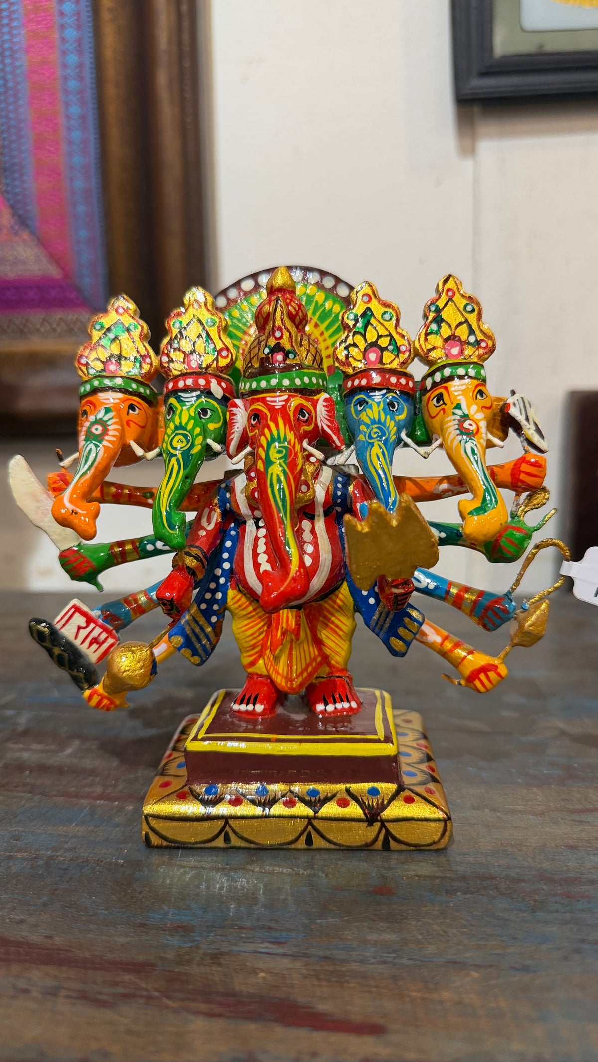 Painted Small Panchmukhi Ganesha ￼