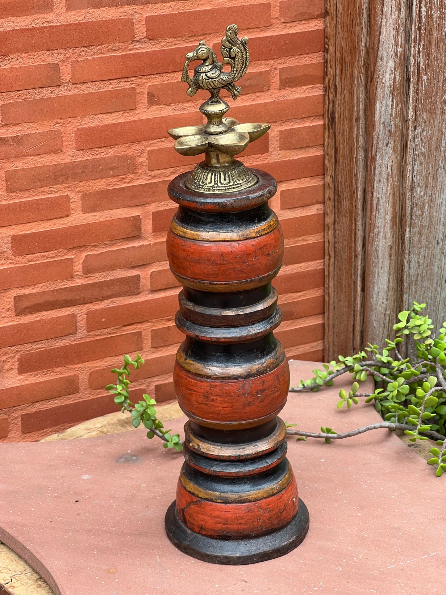 Wood Lacare Brass Diya