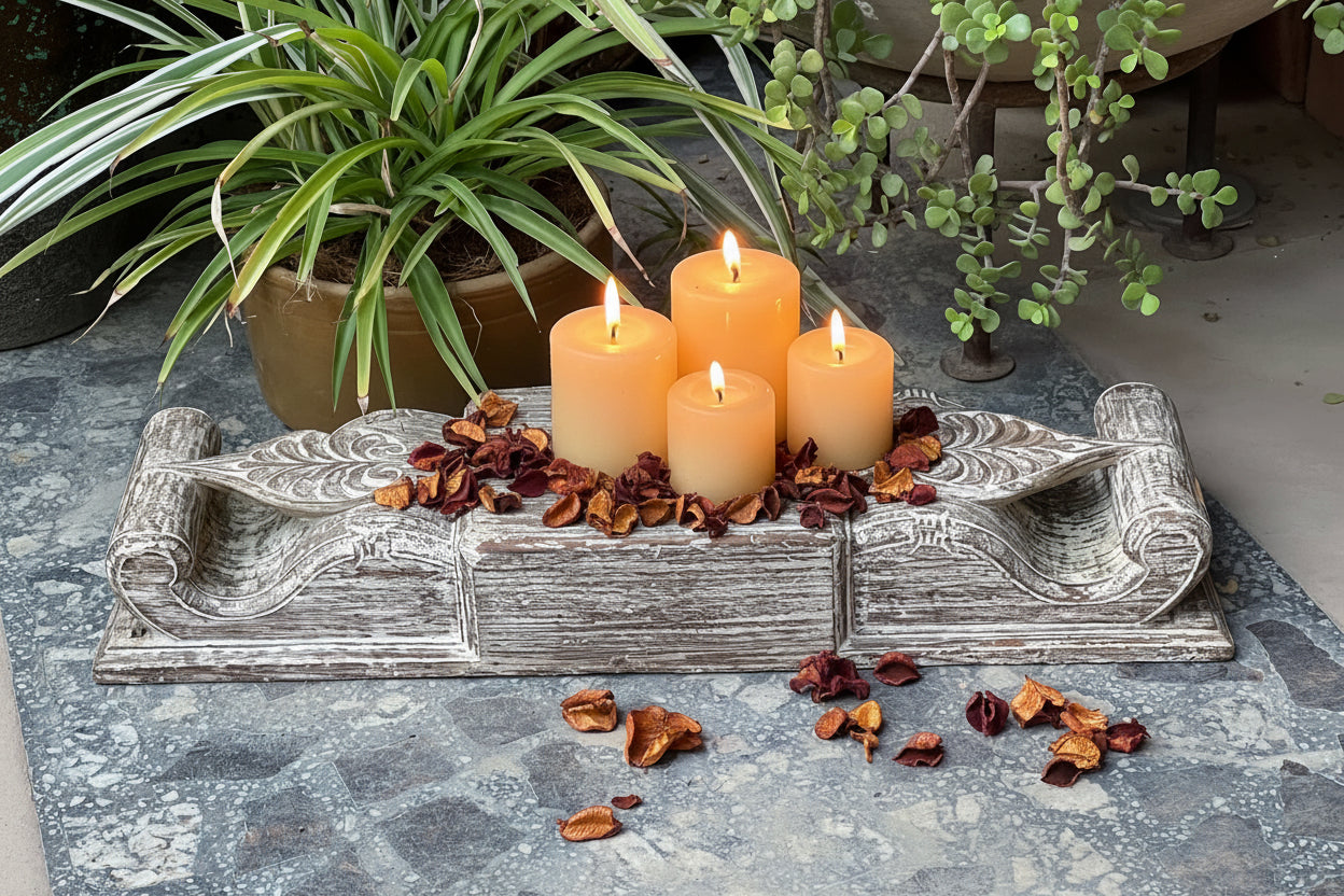 Wooden Bracket Candle Stand ￼