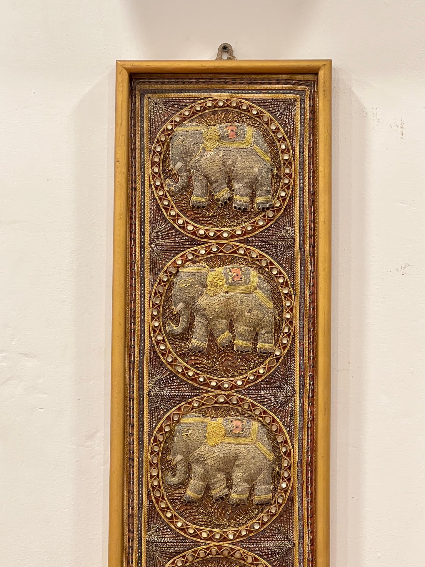 Old Gold Elephant Wall Panel