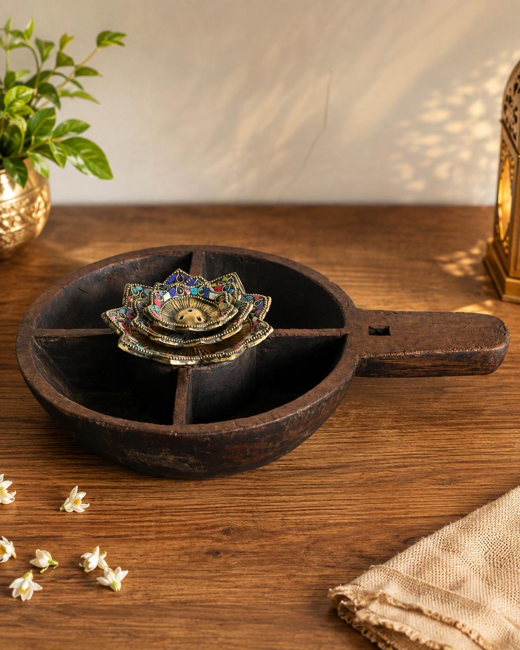 Wood Old Incense Holder ￼