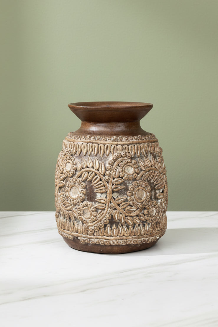 Wooden Terracotta Pot