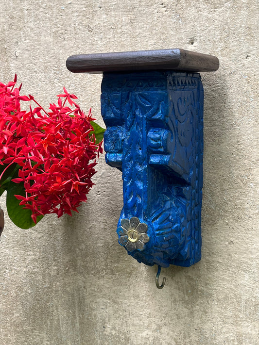 Wood Blue Wall Bracket