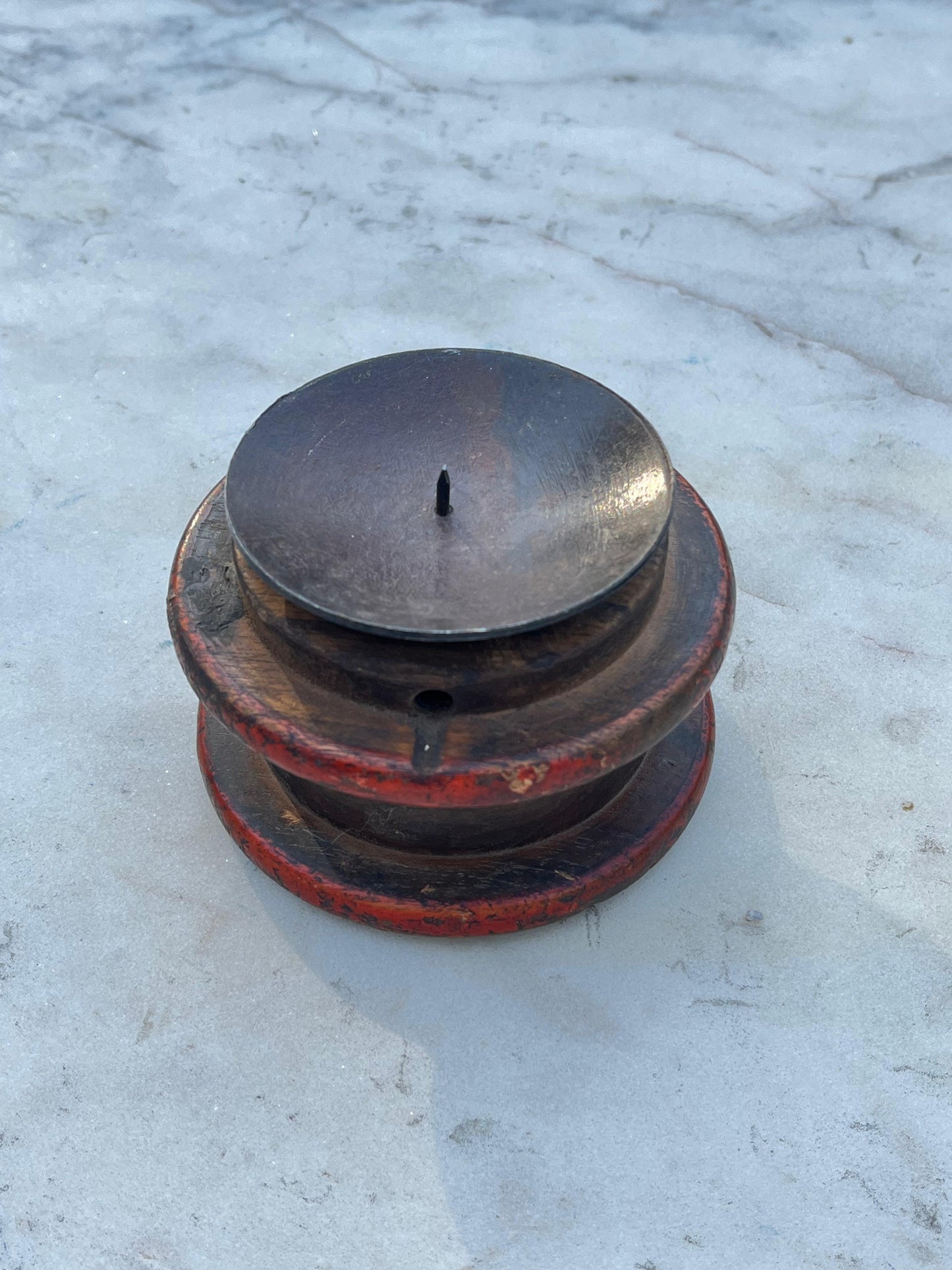 Wood Round Candle Holder