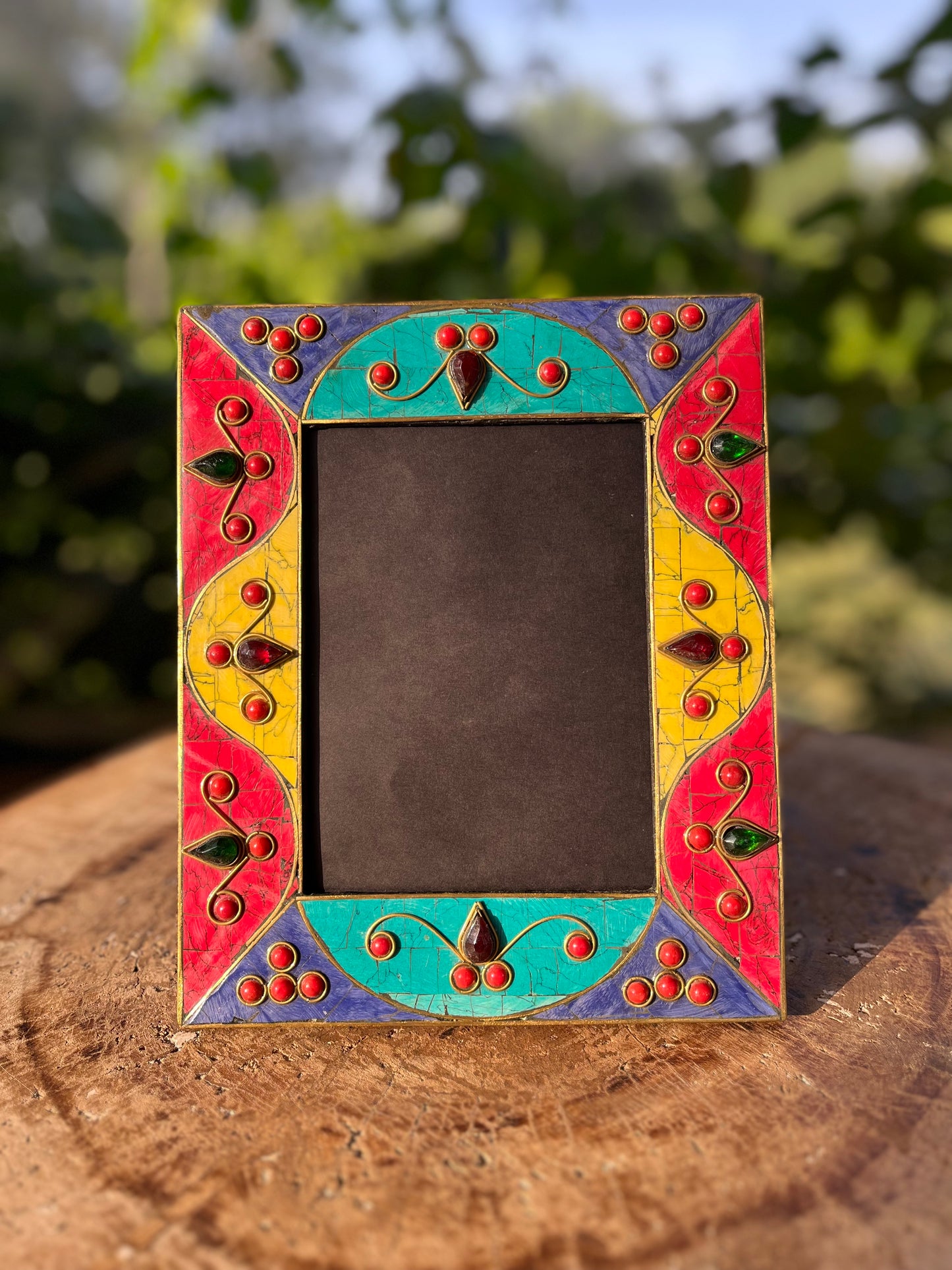 Multi colour Bead work Photoframe  6”x4.5”