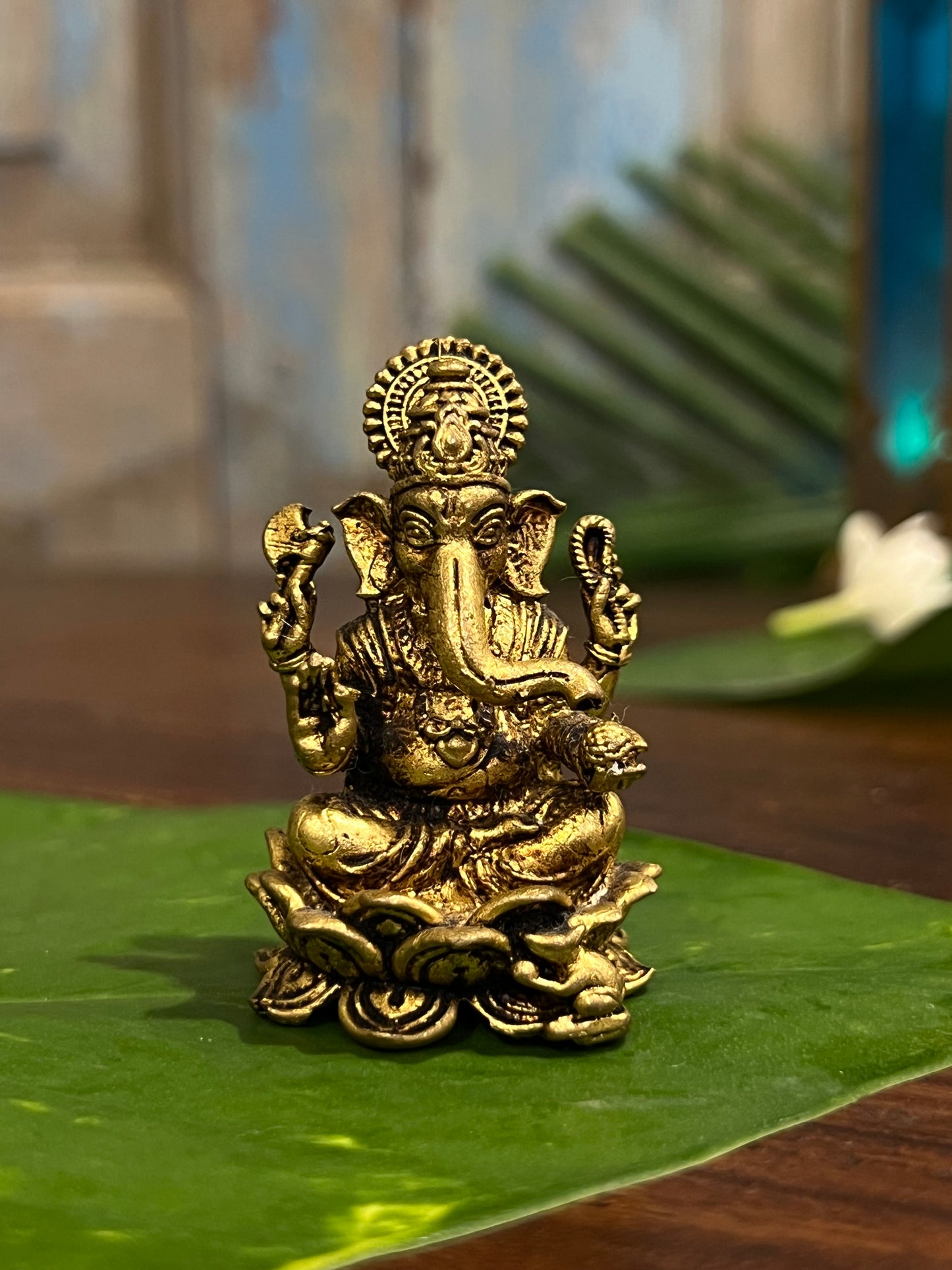 Brass Divine Sitting Ganesha
