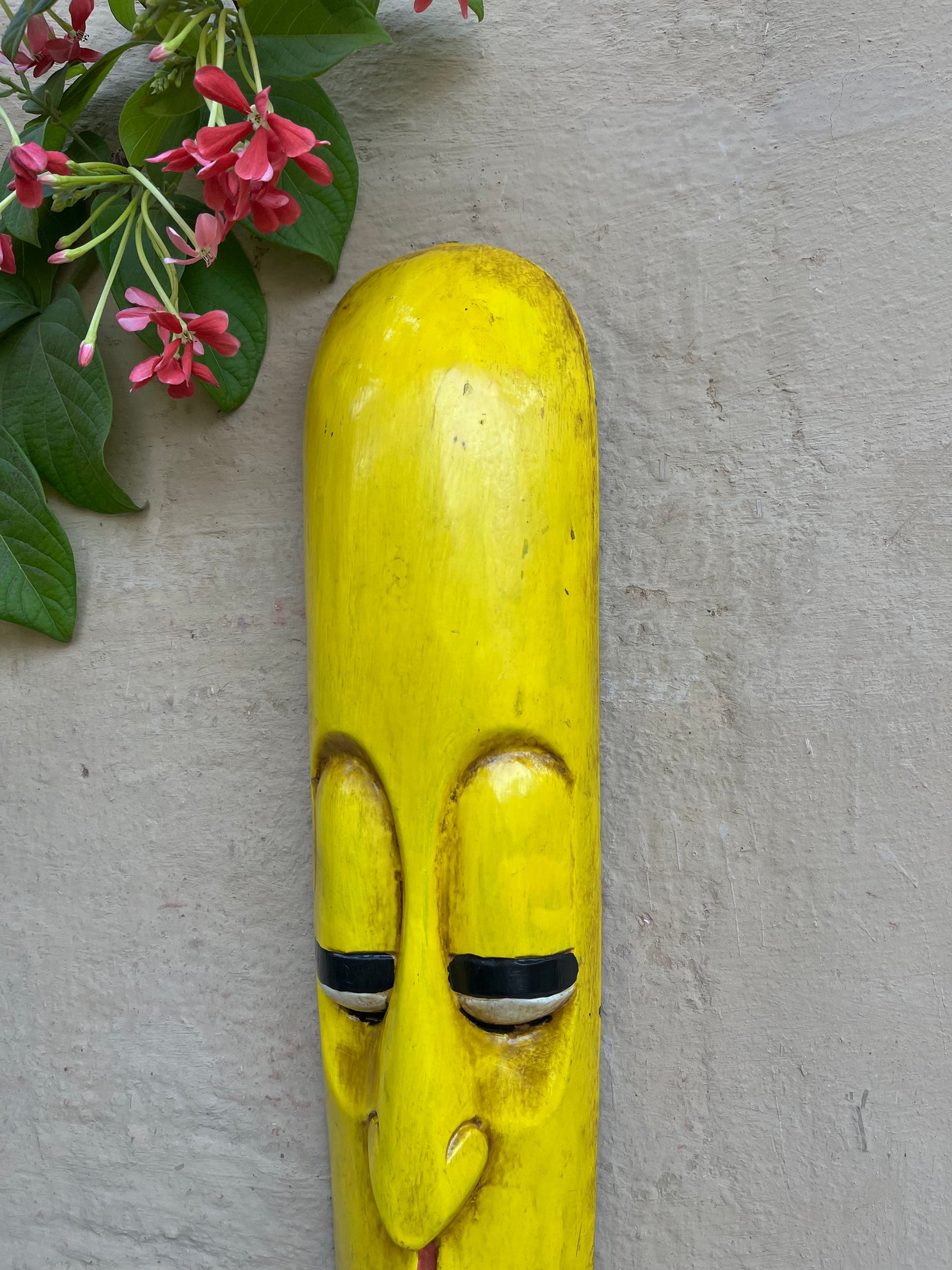 Hand Painted Yellow Long Mask