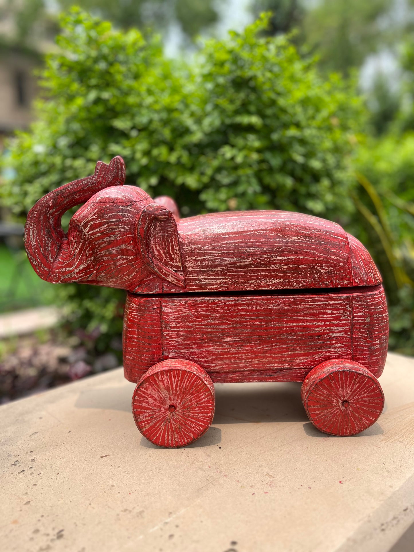 Wooden Elephant on Wheels