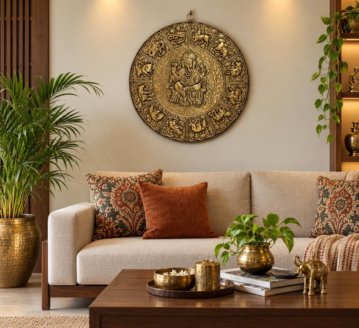 Brass Ganesha Mandala Wall Hanging