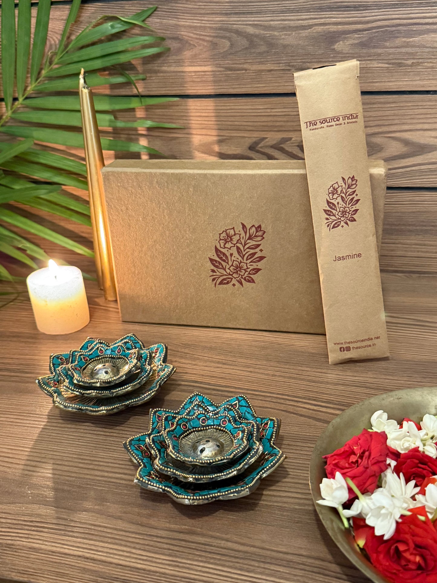 Flowers Incense Stand Set of Two